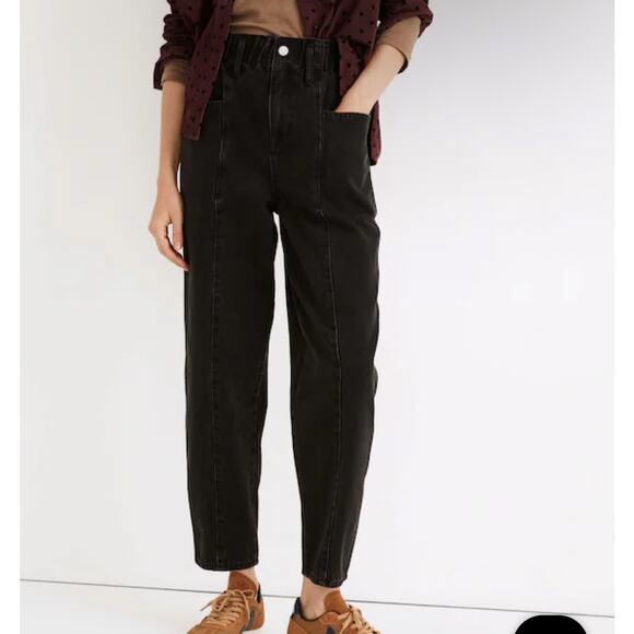 Madewell Pull-On Balloon Jeans in Hobson Wash: Paperbag Edition, size S - Picture 2 of 6